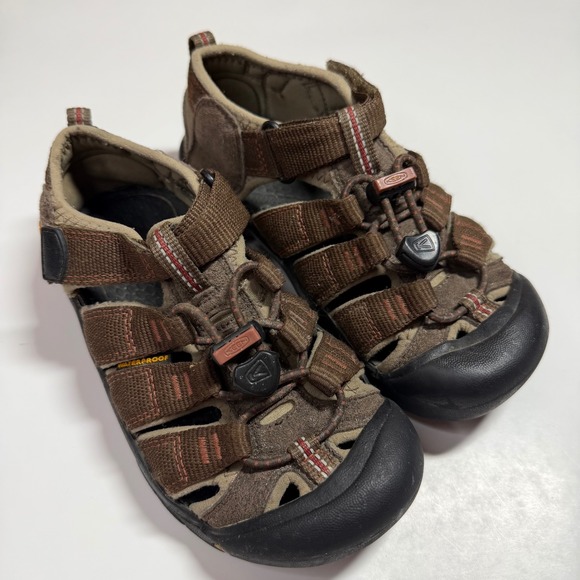 Keen Other - Keen Newport H2 Kids Waterproof Sandals Brown Red Bungee Strap Size 13 US